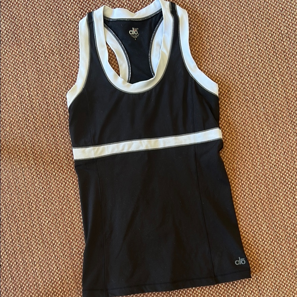 Alo Yoga Black and White Tank